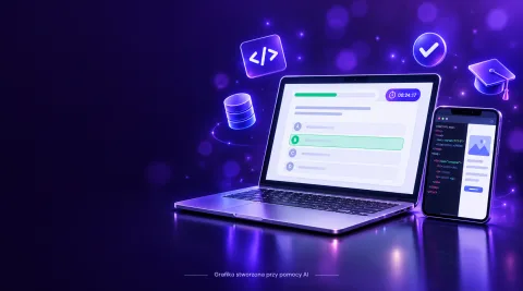 Neonowa technologia edukacyjna z quizem